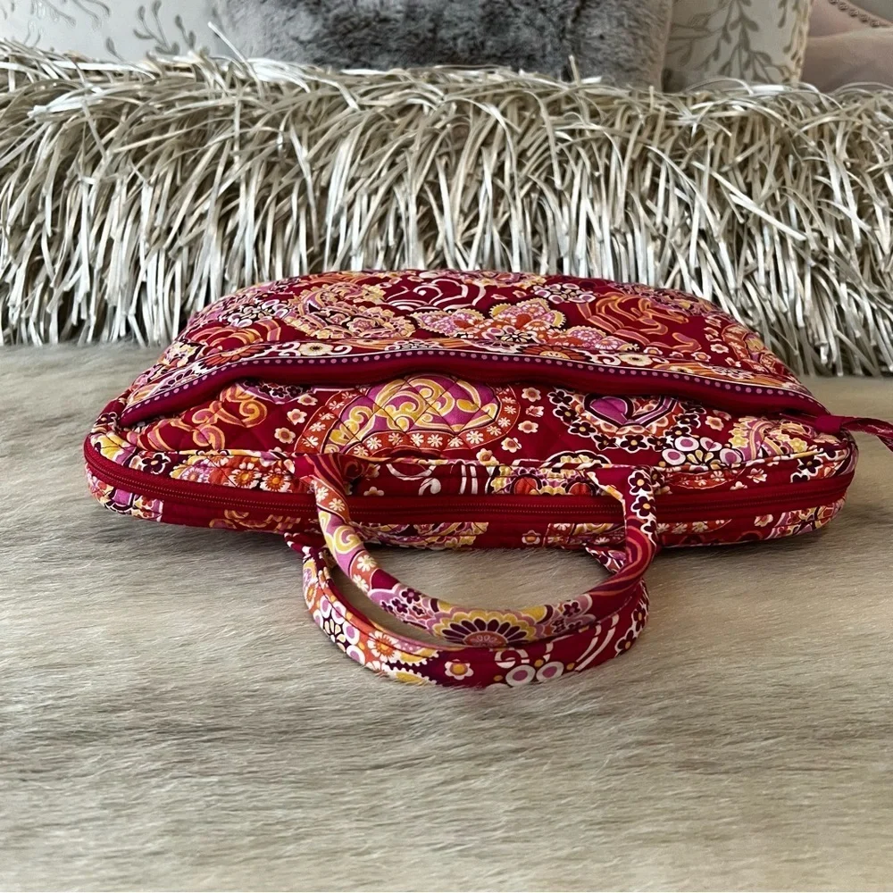 VERA BRADLEY Raspberry Fizz 2008 Quilted Soft Sided Laptop Portfolio Case Y2K
